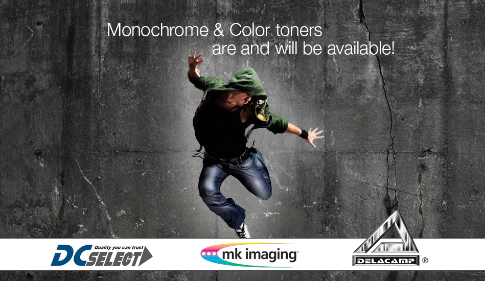 Monochrome & Color toners are available @ Delacamp